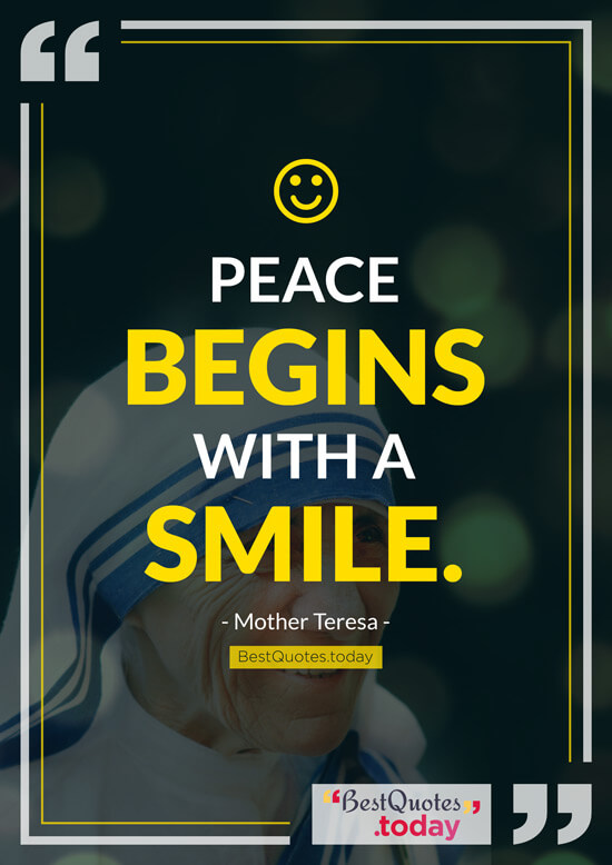 Peace And Smile Quote By Mother Teresa