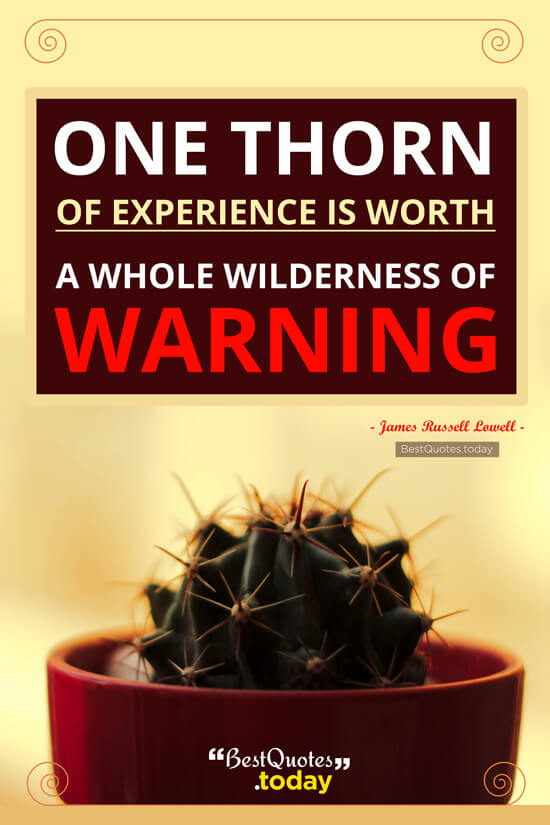 Experience Quote by James Russell Lowell